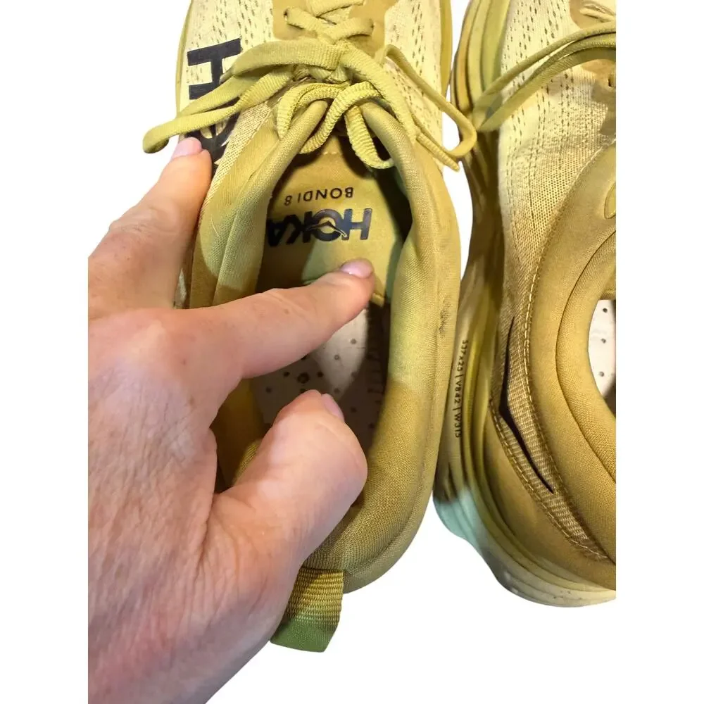 HOKA Bondi 8 Men’s 13 Yellow Olive Running Walking Shoes
